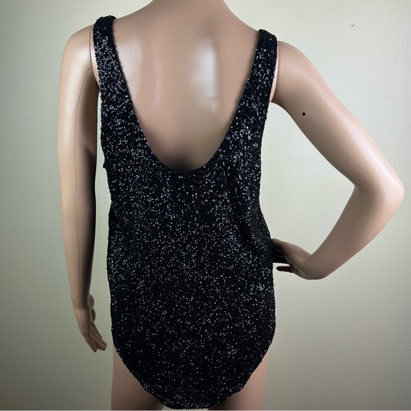 NEW IRO BLACK SLEEVELESS SEQUIN TOP - Picture 6 of 8